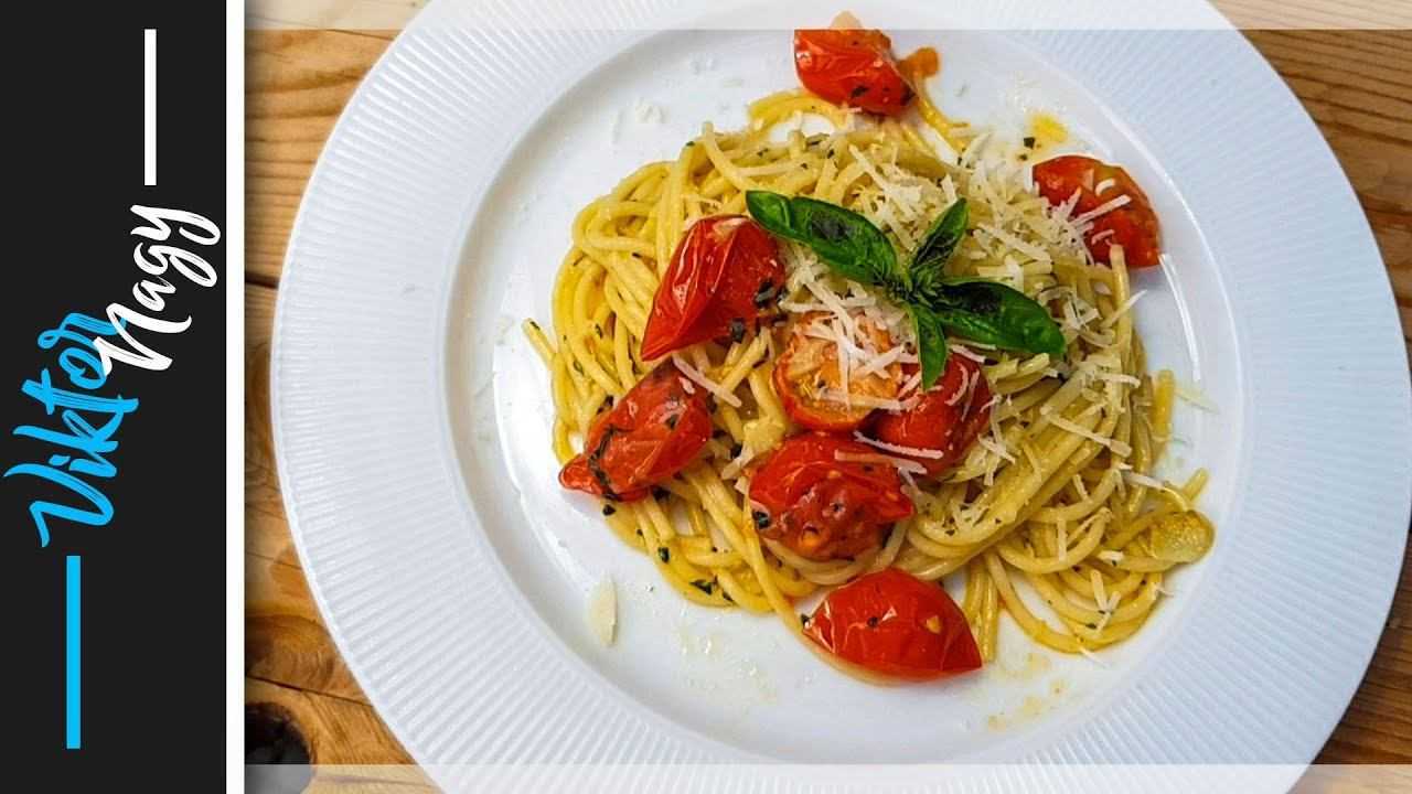Špagety s grilovanymi paradajkami a cuketou