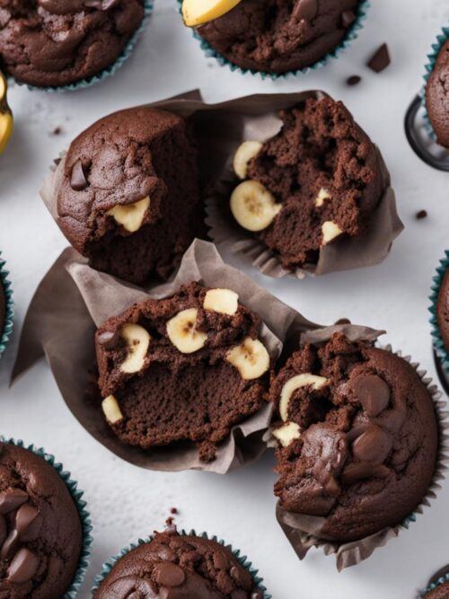 Čokoládové muffiny s banánmi