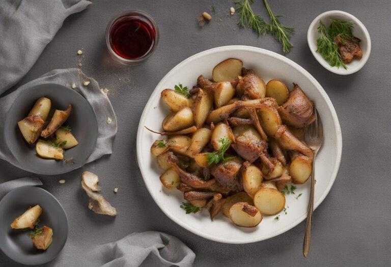 Delikátne topinambury ako príloha k morčaciemu stehnu