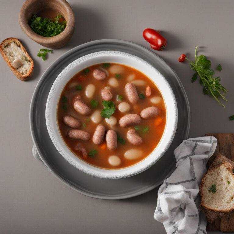 Kyslá fazuľová polievka s údeninou