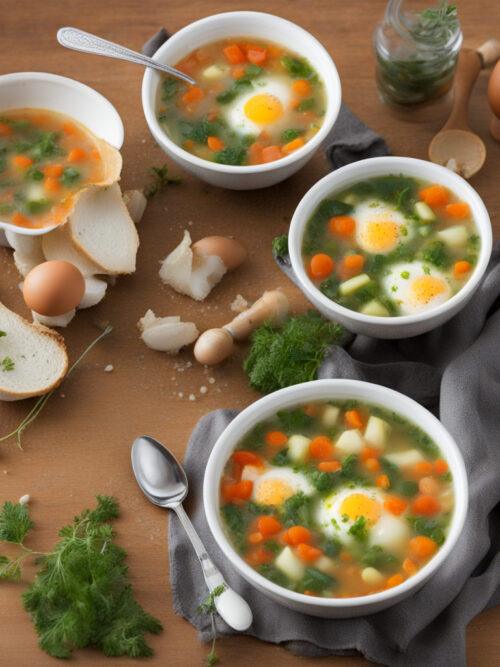 Rýchla zeleninová polievka s vajíčkami
