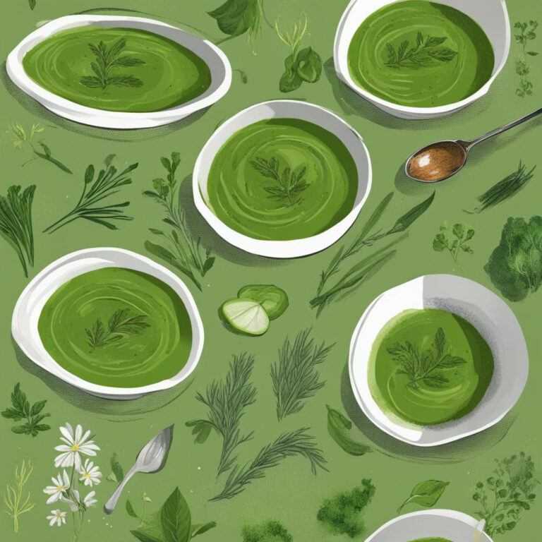 Zelená polievka s bylinkami