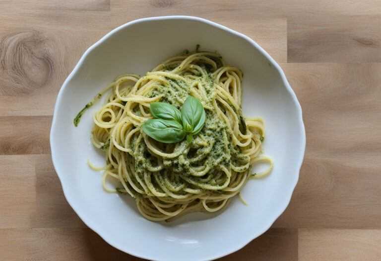 Bazalkové pesto špagety