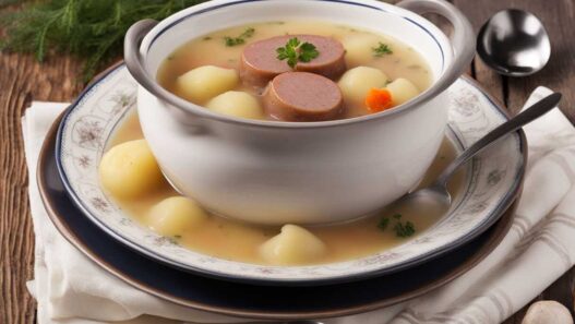 Frankfurtská polievka s párkom a zemiakmi