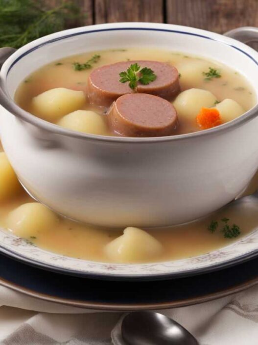 Frankfurtská polievka s párkom a zemiakmi