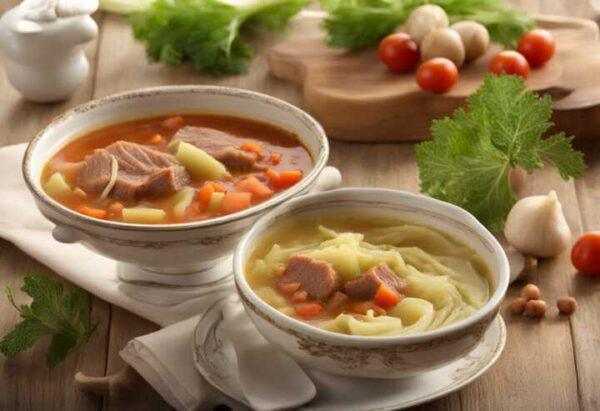 Kapustová polievka s pretlakom a mäsom
