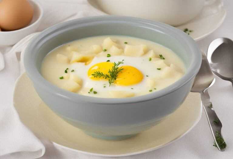 Mliéčna zemiaková polievka s vajcom