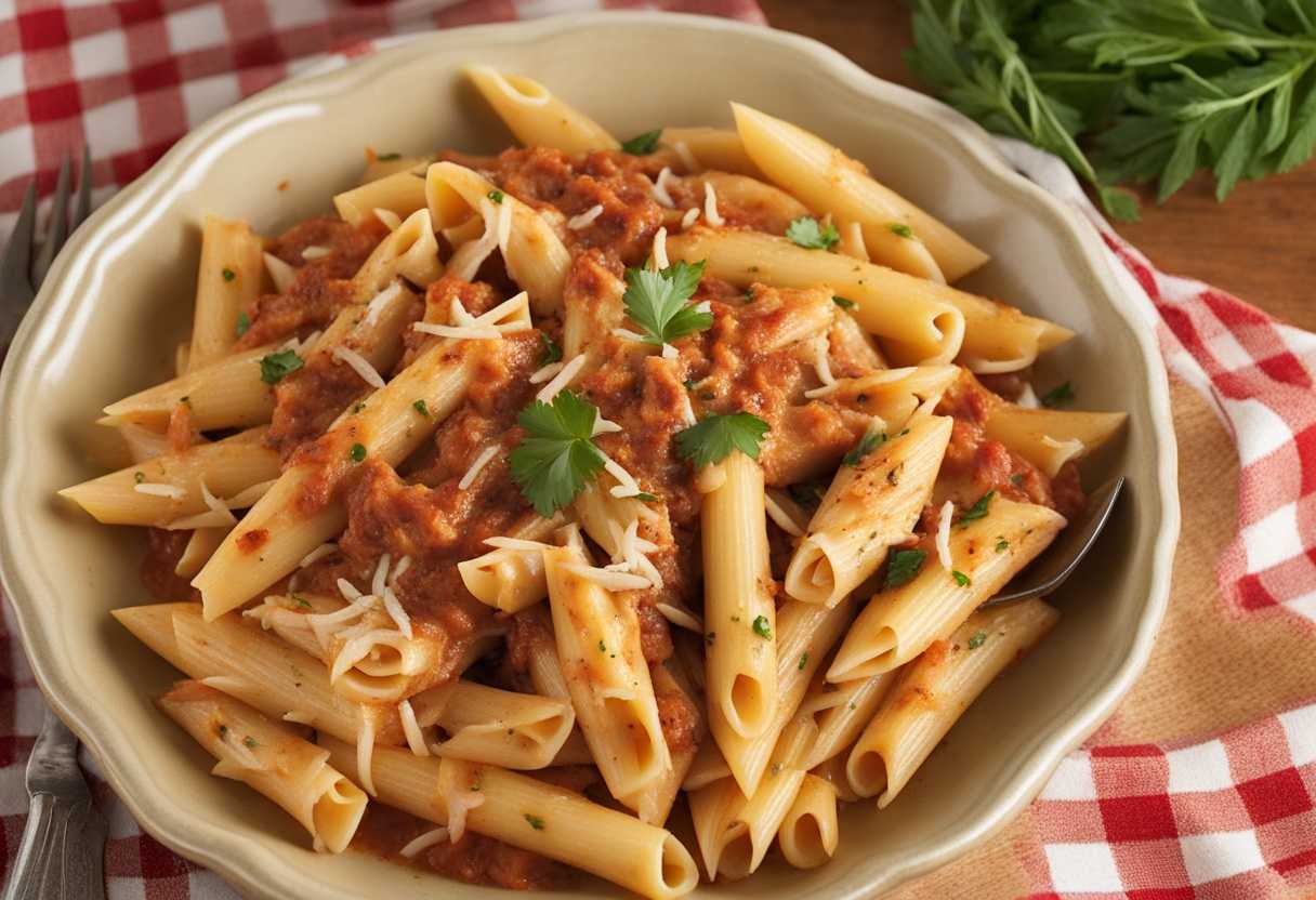 Penne s omáčkou z kuracej pečienky