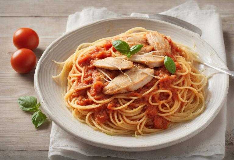 Špagety s kuracím mäsom a paradajkovou omáčkou