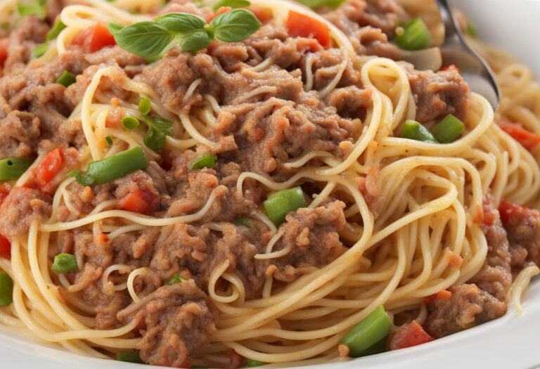 Špagety s mletým mäsom a zeleninou