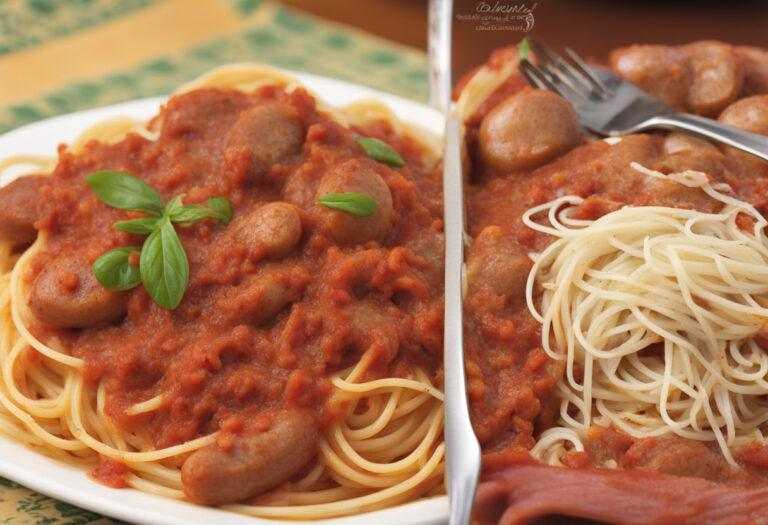 Špagety s párkovou omáčkou 