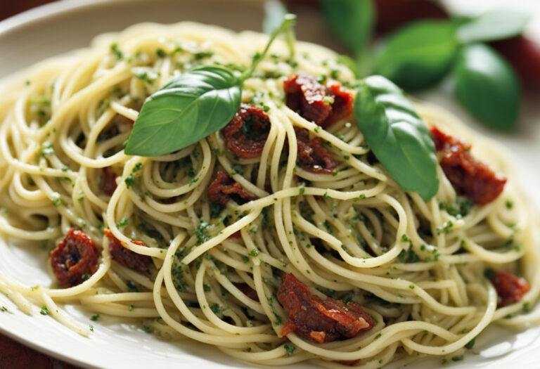 Špagety s pestom a sušenými paradajkami