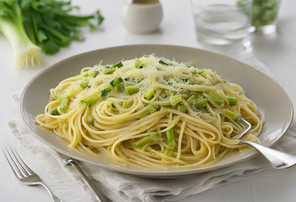 Špagety s pórom