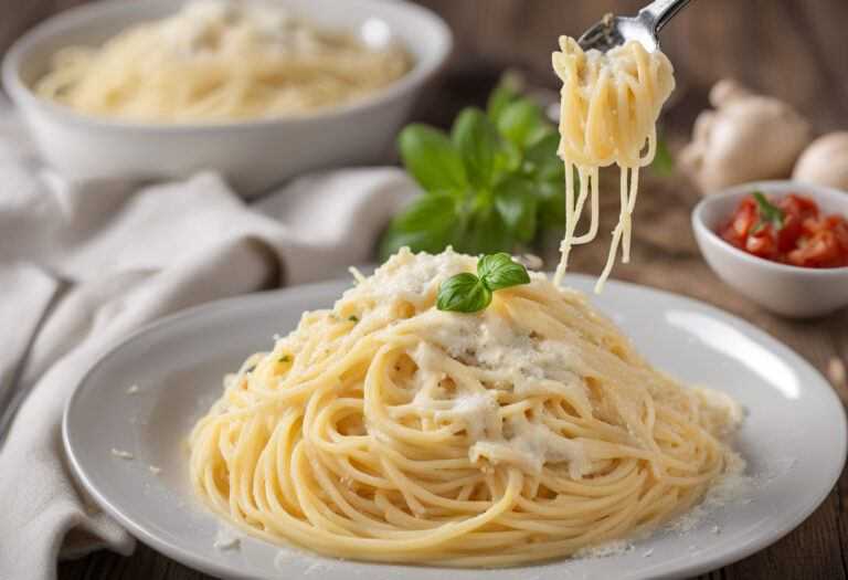 Špagety so syrom a smotanou