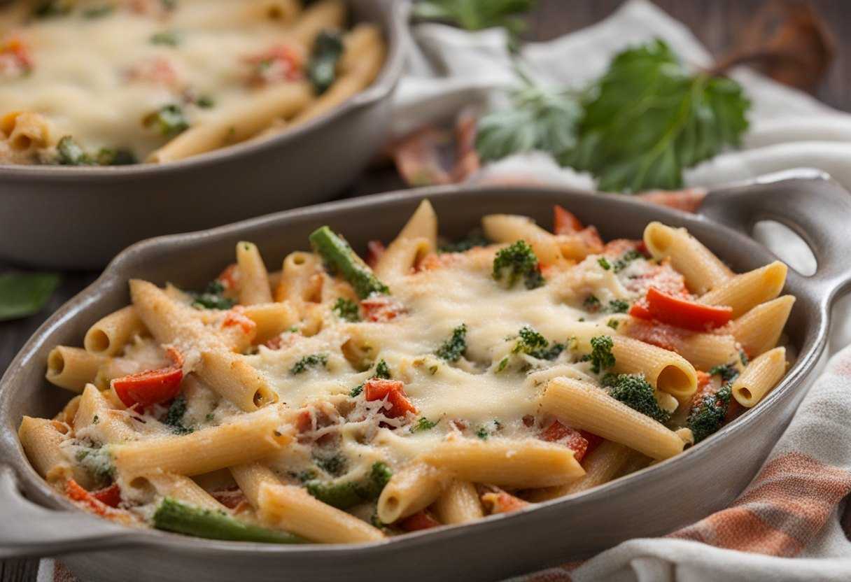 Zapekané penne so zeleninou a parmezánom