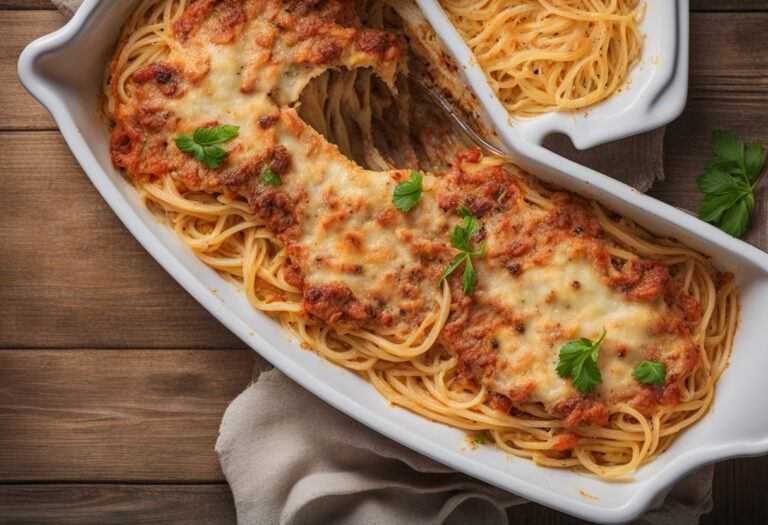 Zapekané špagety s kuracím mäsom