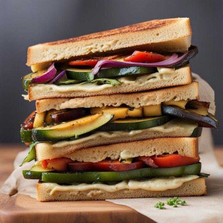 Grilovaný zeleninový sendvič s humusom