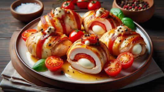 Kuracie prsia plnené mozzarellou a paradajkami