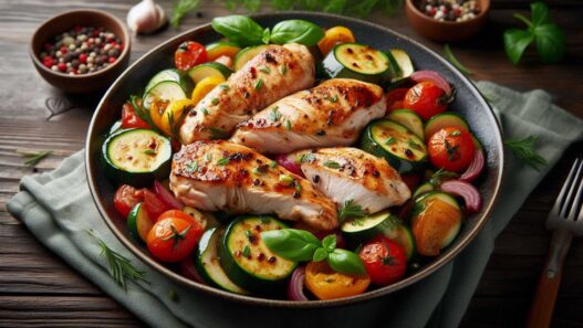 Kuracie prsia s cuketou a zeleninou