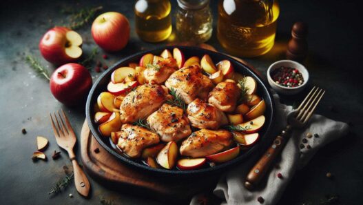 Kuracie prsia s jablkami - Recept