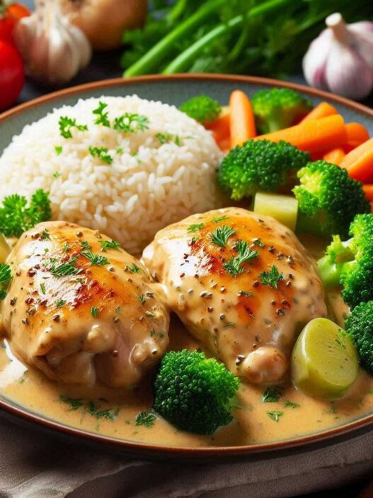 Kuracie stehná bez kosti na smotane