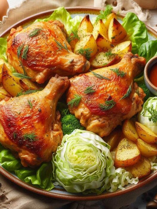 Kuracie stehná na kapuste so zemiakmi