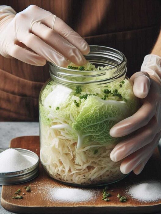 Nakladanie kapusty do skla