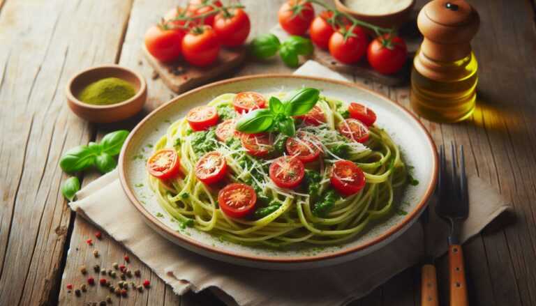 Paradajkové linguine s bazalkovou omáčkou