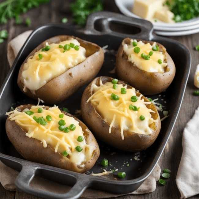 Pečené zemiaky na panvici so syrom