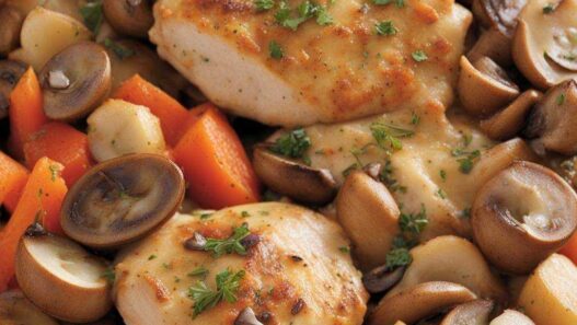 Recept na kuracie prsia so zeleninou a šampiňónmi