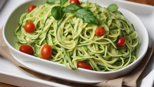 Cuketové špagety s avokádom