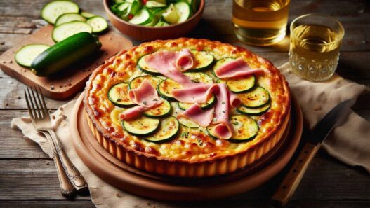 Cuketový koláč so šunkou a syrom