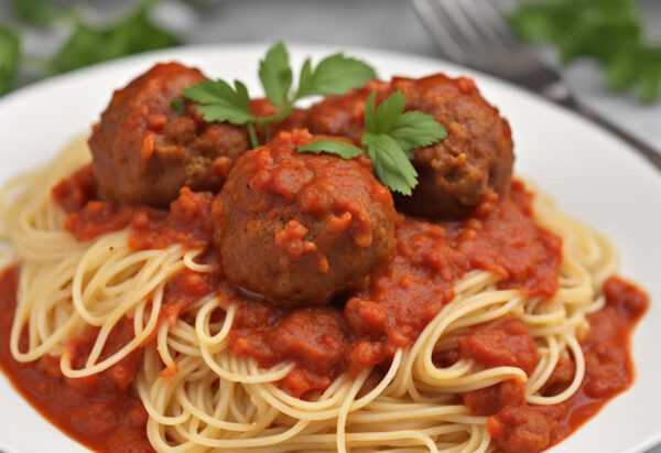 Mäsové guľky v paradajkovej omáčke so špagetami